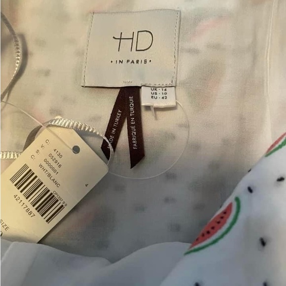 NWT HD in Paris Anthropologie Parkbound Watermelon Dress Sz 10 - Picture 7 of 7